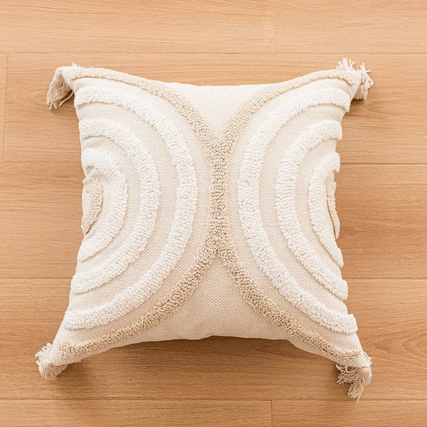 Beige Sandstone Square Tufted Pillowcase Decor Pillows