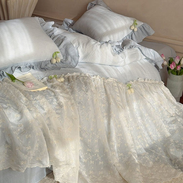 Bella Floral Lace Ruffled Princess Bedding Bundle