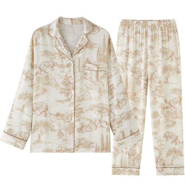 Buttoned Soft Comfy Pajama Set / Long Sleeve