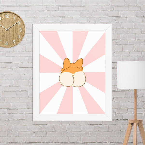 Corgi Butt Wall Art – Cute Funny Dog Poster for Pet Lovers