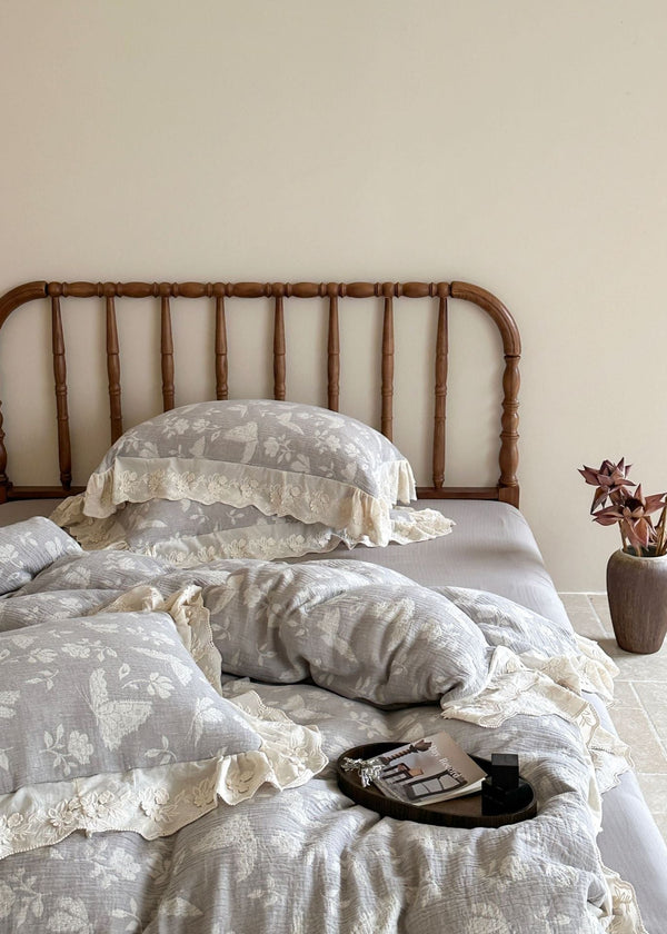 Emmeline Lace Ruffle Floral Bedding Bundle
