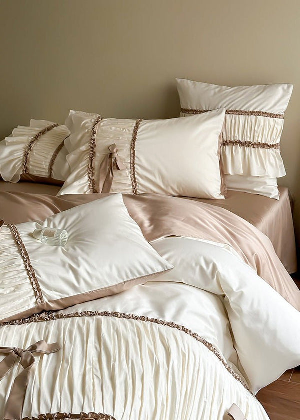Genevieve Bow Tied TENCEL™ Bedding Set / Beige
