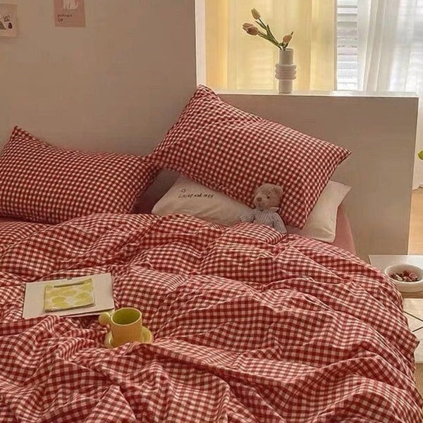 Gingham Pillowcases/ Red (Final Sale)
