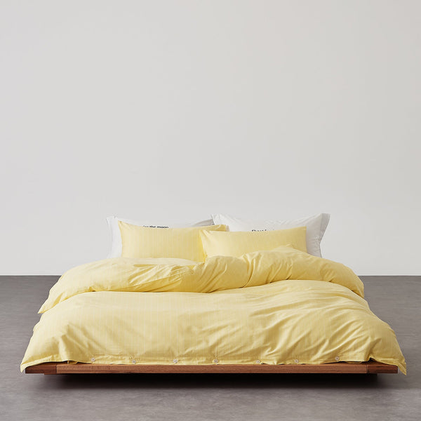 Henry Striped Duvet Cover / Coffee