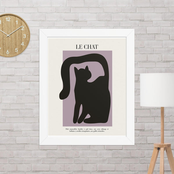 Le Chat – Minimalist Cat Silhouette Wall Art Print