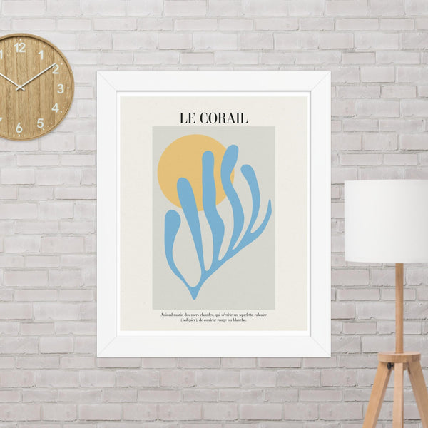 Le Corail – Abstract Coral & Sun Modern Art Poster
