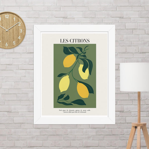 Les Citrons – Lemon Botanical French Kitchen Art Print