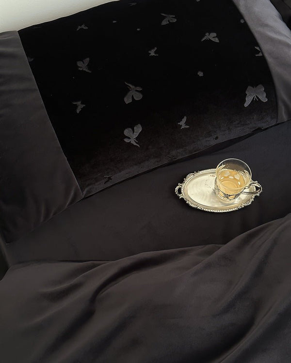 Lilou Velvet Butterfly Bedding Set / Pink Blush
