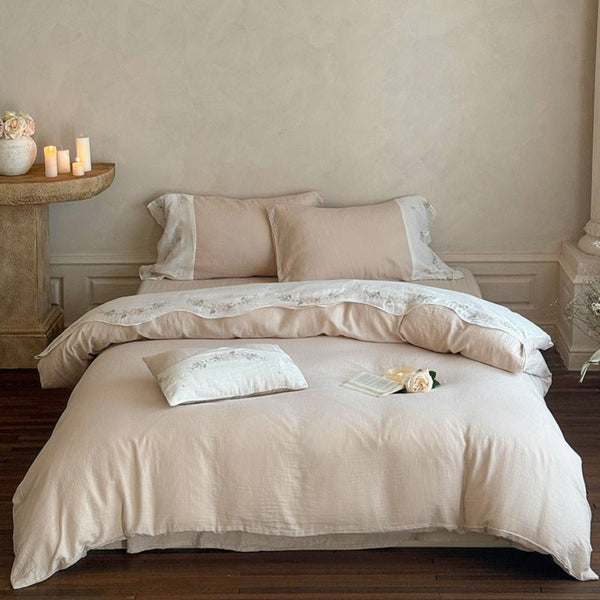 Maeve Floral Double Gauze Bedding Set / Pink