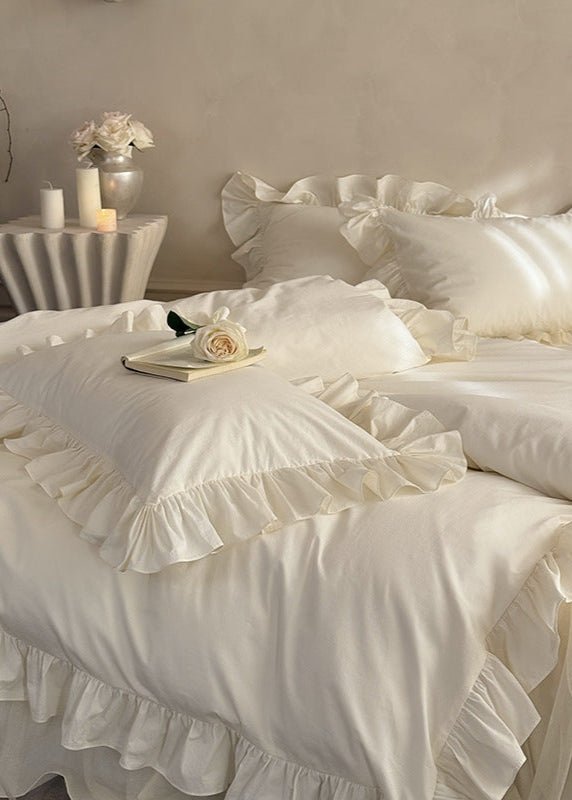 Mila Lace Ruffle Pastel Bedding Set / Blue