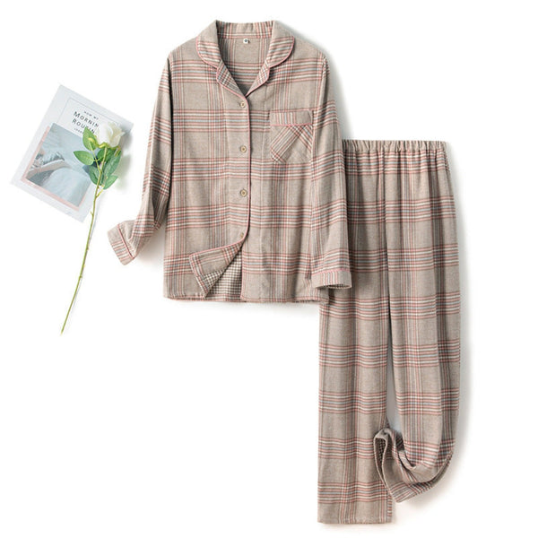 Minimalist Plaid Breathable Male Pajama Set