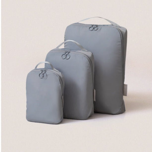 Minimalist Travel Packing Cubes Bag – 3 Clothing Bags + Matching Shoe Case