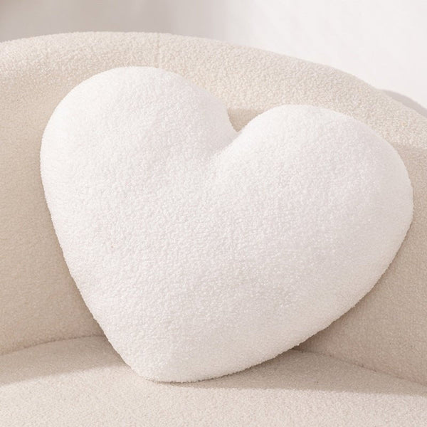 Modern Minimalist Heart Plush Pillow / White