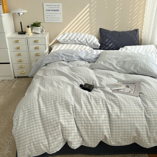 Pastel Gingham Pillowcases / Blue (Final Sale)