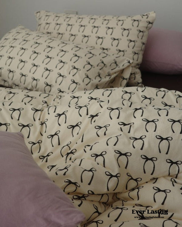 Rosemary Vintage Brown Bow Bedding Set