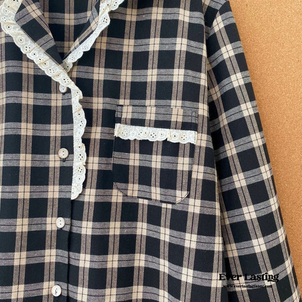 Scarlett Classic Plaid Black Pajama Set (Final Sale)