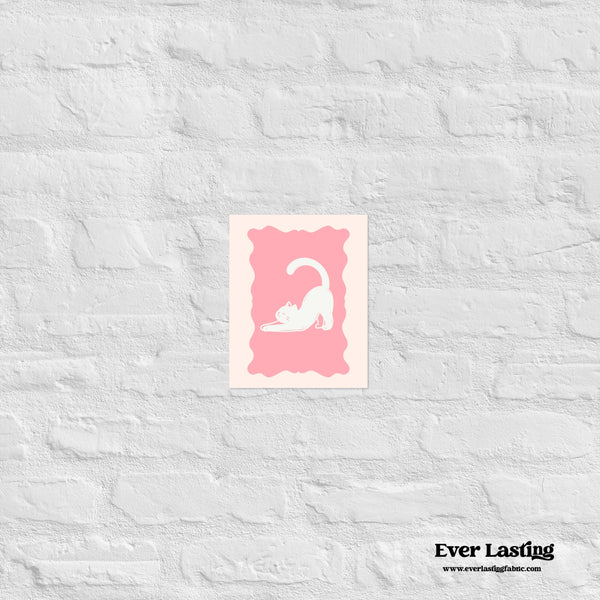 “Stretchy Cat” Pink Yoga Kitty Poster