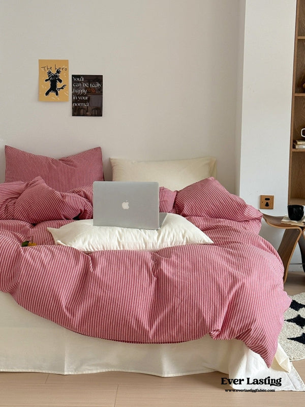 Thin Striped Duvet Cover / Blue