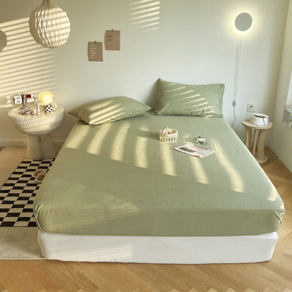 Washed Cotton Bed Sheets / Avocado Green Small (Final Sale)