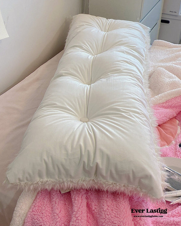 White Rectangular Headboard Cushion Pillow